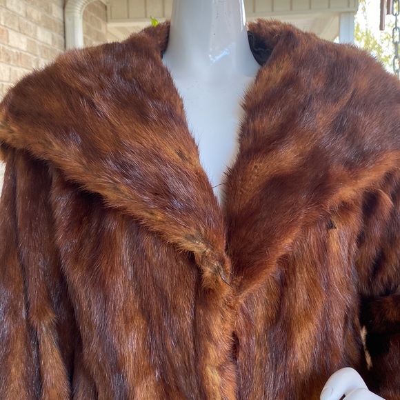 COPY - 35” Length Larg Collar, Cuffed Sleeve Mink Jacket - Picture 2 of 16